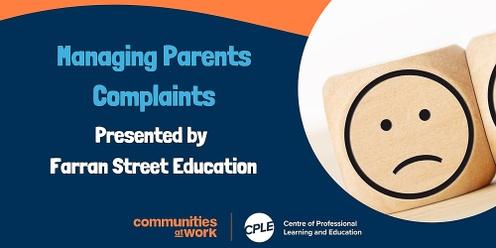 Managing Parents Complaints