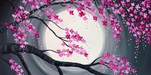 Mothers Day Painting Fundraiser at The Dandy. Moonlight Cherry Blossoms