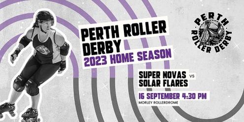 Perth Roller Derby 2023 Home Season | Bout 3 Super Novas vs Solar Flares