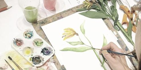 Watercolor Painting with Floral Inspiration