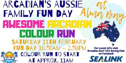 Awesome Arcadian Colour Run, part of Arcadian's Aussie Family Fun Day at Alma Bay
