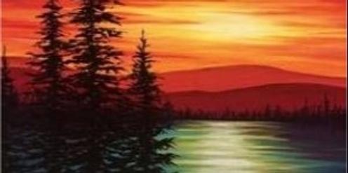 Paint and Sip Rainbow Sunset Pines