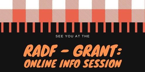 RADF - Grants: Online Info Session