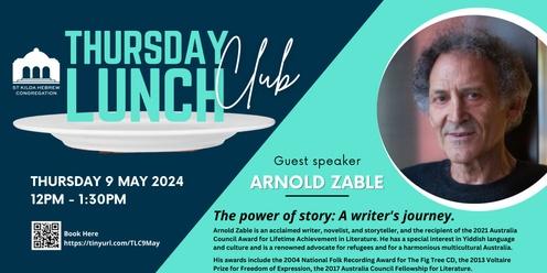 Thursday Lunch Club: Arnold Zable