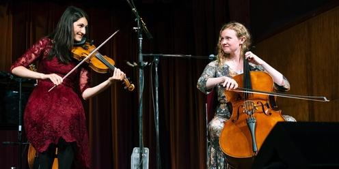 Jocelyn Pettit & Ellen Gira, a dynamic North American fiddle & cello duo.