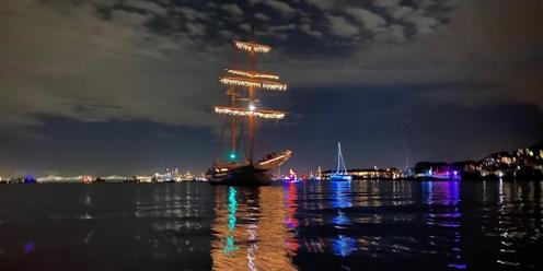 Sausalito 2023 Lighted Boat Parade on brigantine Matthew Turner