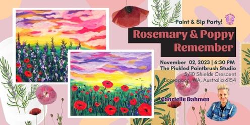 Paint & Sip Party - Rosemary & Poppies Remember - November 02, 2023