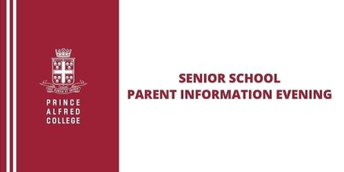 2023 Senior School Parent Information Evening