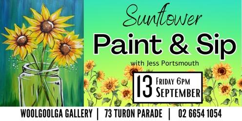 Sunflower - Paint & Sip @Woolgoolga Gallery with Jess Portsmouth