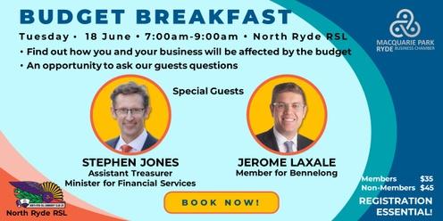 MPRBC Budget Breakfast 2024 - North Ryde RSL - Tuesday, 18 June 2024