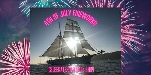 Fourth of July Fireworks Sail on brigantine Matthew Turner