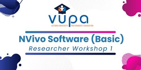 VUPA Research Workshop 1 - NVivo Software (Basic)