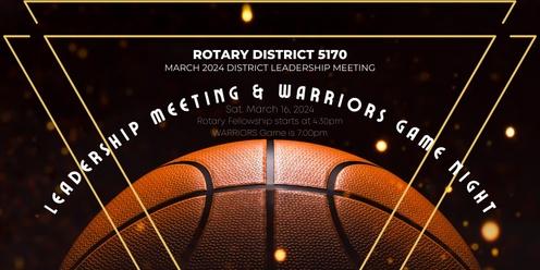 March 2024 Rotary District Leadership Meeting & SC WARRIORS NIGHT
