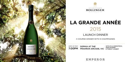 Bollinger Champagne Dinner | Launch of La Grande Année 2015