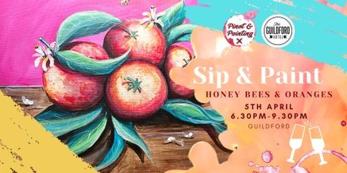 Honey Bees & Oranges - Social Art Class at the Guildford Hotel 