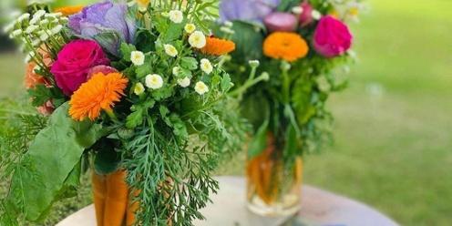 Make a Vege and Flower Vase with Pick Your Own Flowers