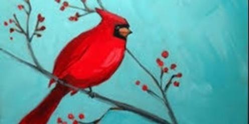 Come Paint with me Morning Red Bird on a Branch