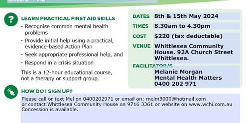MENTAL HEALTH FIRST AID TWO DAY COURSE