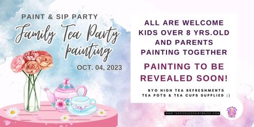 Paint & Sip Party - Family Tea Party painting  - October 04, 2023