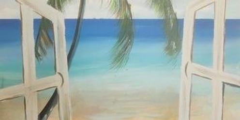 Paint and Sip Beach Scene