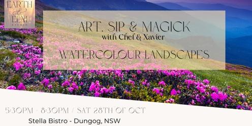  Art, Sip & Magick: Watercolour Landscapes