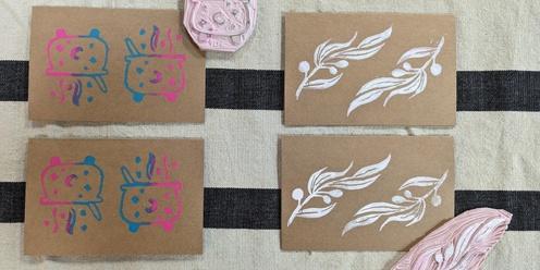 Block Printing Mother's Day Cards