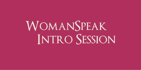 WOMANSPEAK INTRO SESSION 4th October 2023