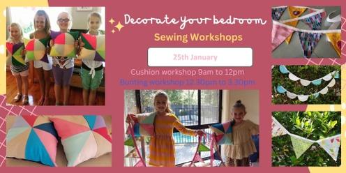 Colourful Patchwork Cushion or Bunting Sewing Workshop