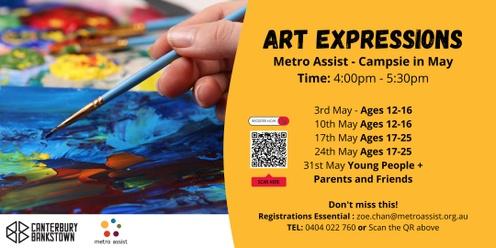 Art Expressions in Campsie - 5 x Fridays in May | Ages 12 - 16 & 17 - 25