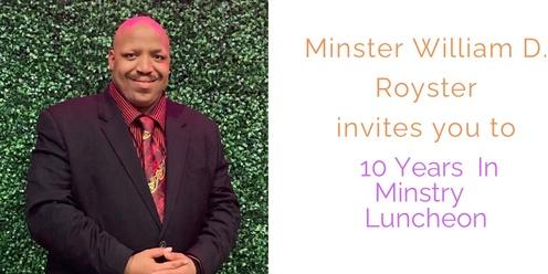 William Royster 10 years in ministry Luncheon 