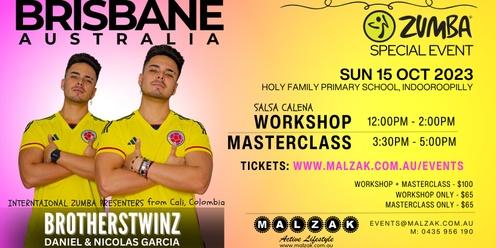 ZUMBA MASTERCLASS + Salsa Workshop with BrothersTWINS from Colombia Sun 15 Oct, Indooroopilly