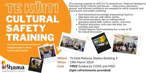 Cultural Safety Training- Te Kūiti 2024 (March)
