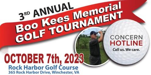 3rd Annual "Boo" Kees Memorial Golf tournament