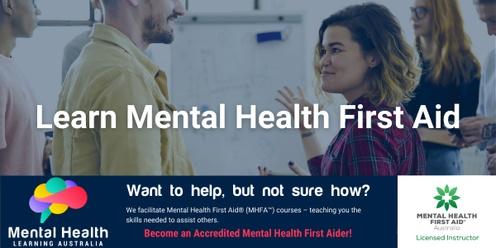 2-Day Mental Health First Aid Course [Hobart] (November 29-30) 2023