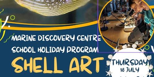 School Holiday program with shell art at the Marine Discovery Centre